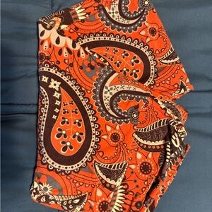 LuLaRoe Paisley Leggings - Orange and Black